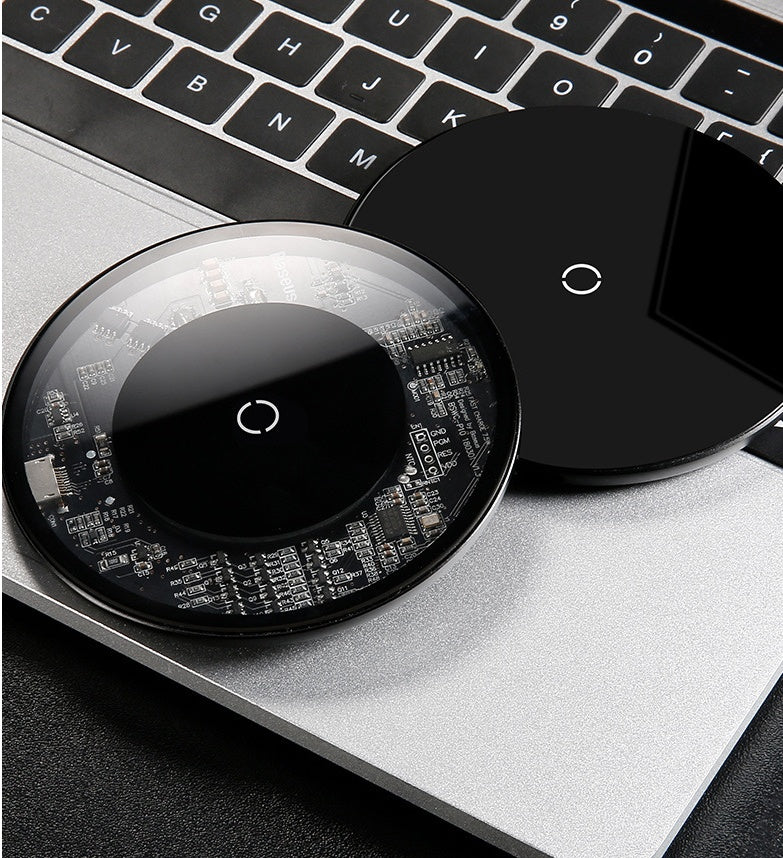 Minimal Wireless Charger Ultra-thin Portable Glass Transparent