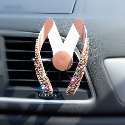 Car diamond-encrusted mobile phone holder