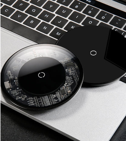 Minimal Wireless Charger Ultra-thin Portable Glass Transparent