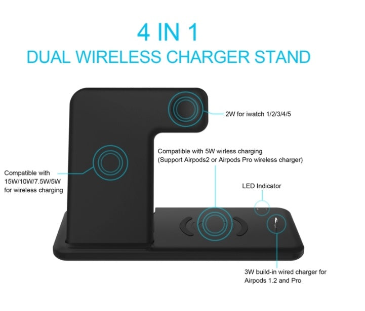 Four in one multifunction wireless charger