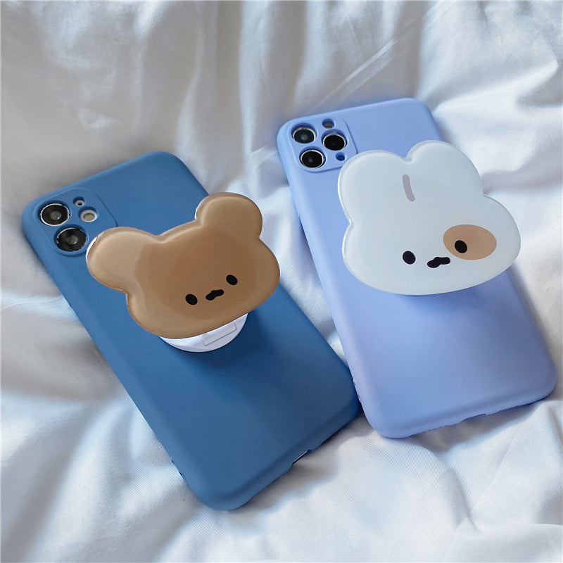 Silicone Bear Rabbit Stand Phone Case