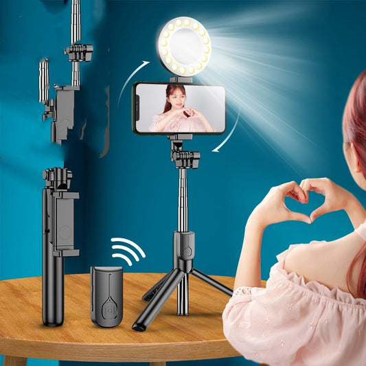 Mobile phone live broadcasting stand with self timer