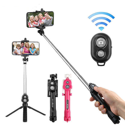 Compatible with Apple, Bluetooth selfie stick mobile phone tripod