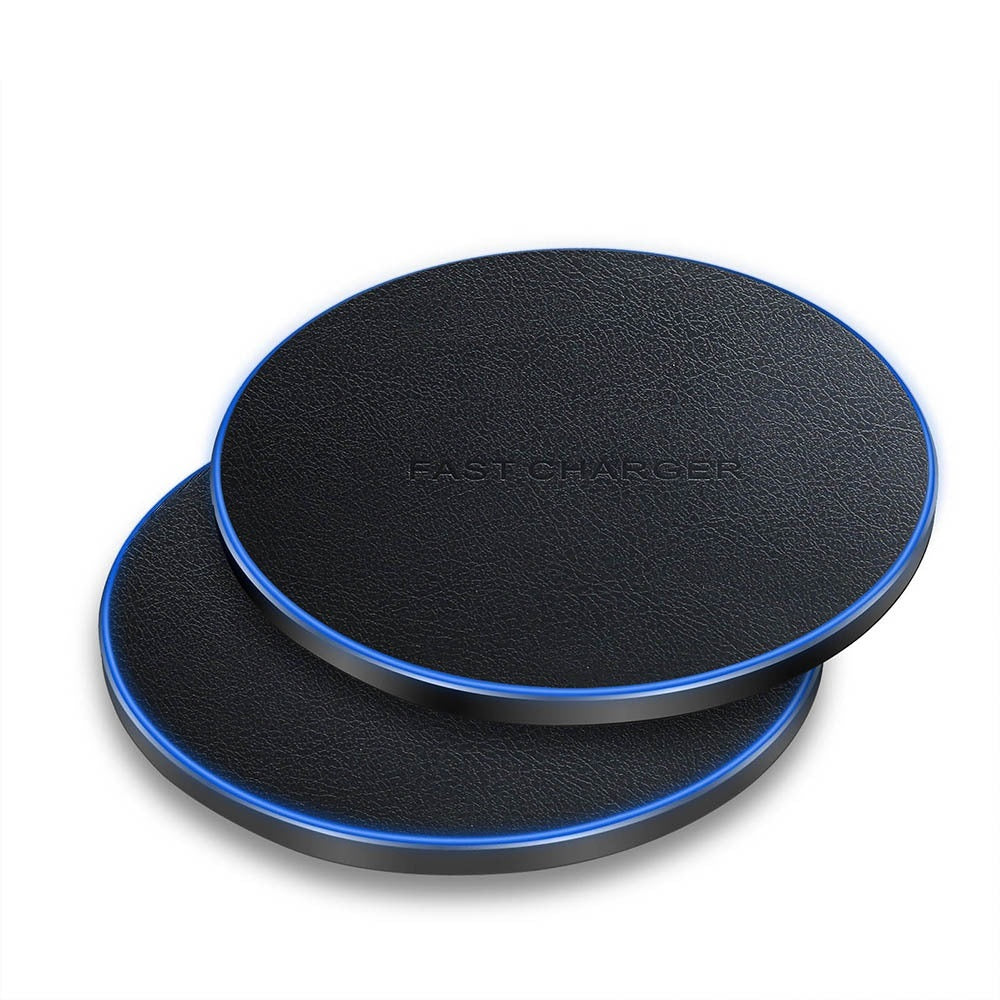 Fast Wireless Charger Disc Thin Leather Material