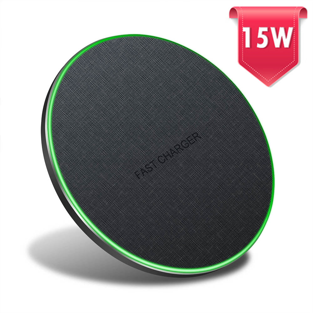 Fast Wireless Charger Disc Thin Leather Material