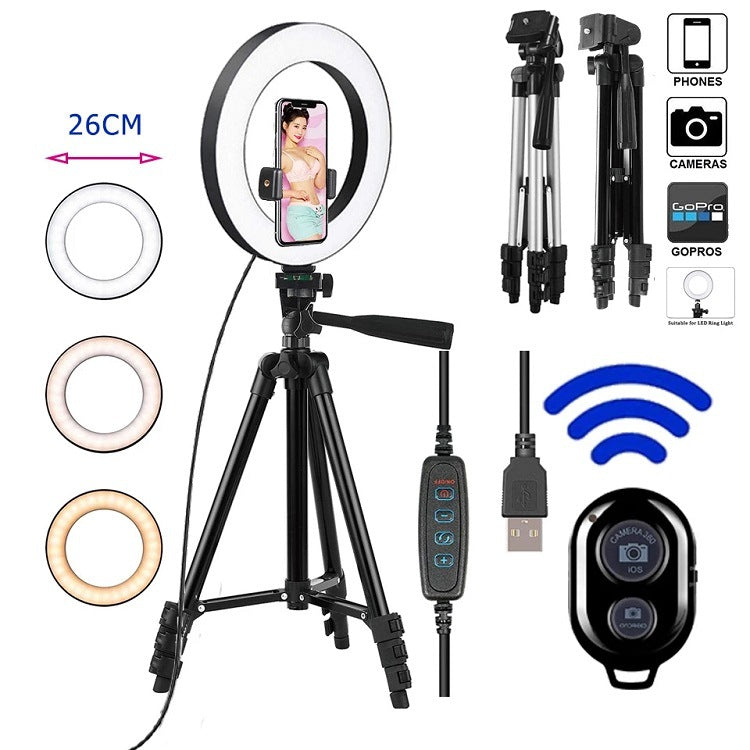 Compatible with Apple, LED Selfie Photography Ring Light Tripod Makeup Light