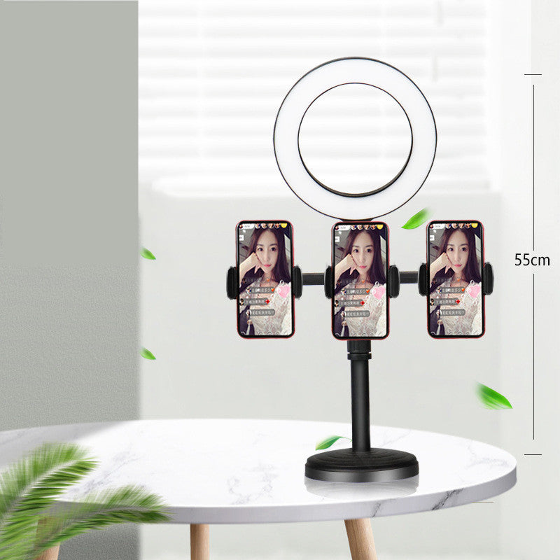 Live Streaming Phone Holder with Dimmable LED Ring Fill Light