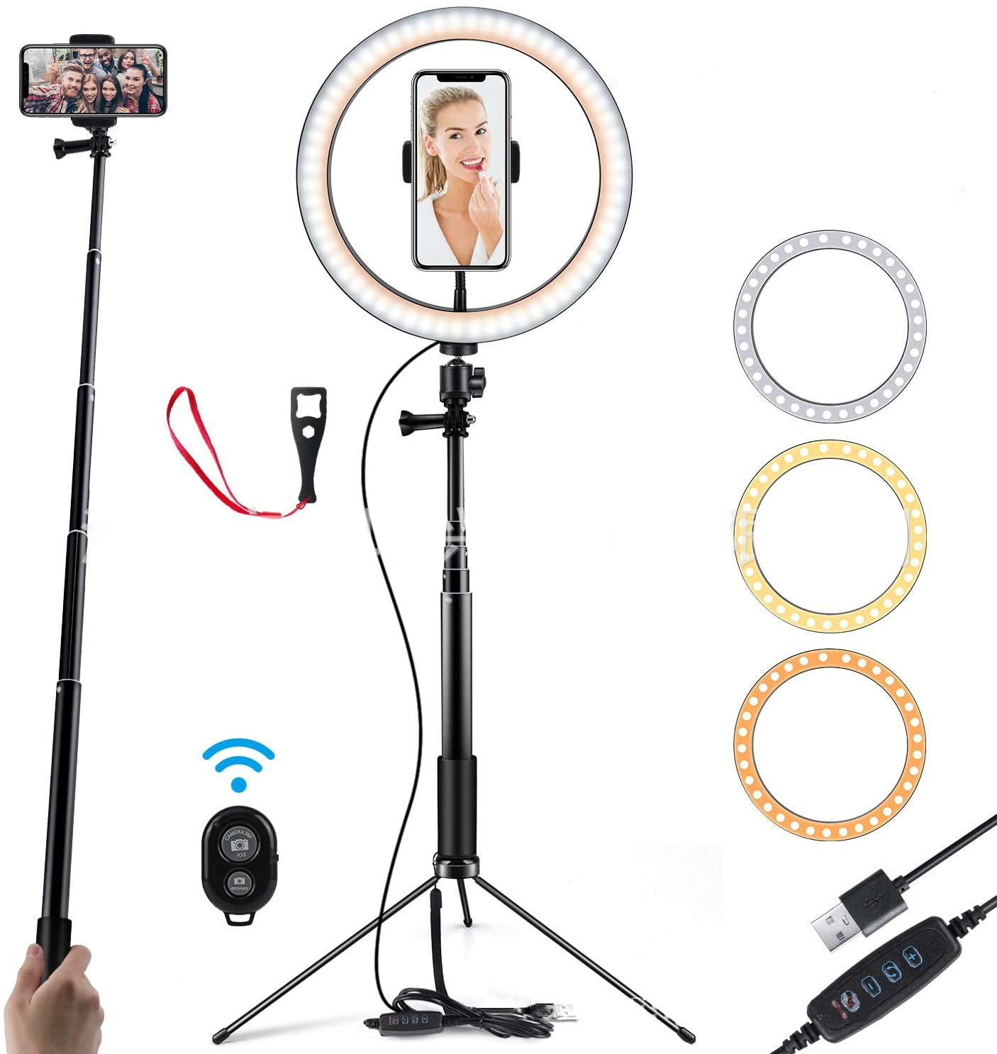 10 LED Ring Light Lamp Phone Selfie Camera