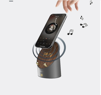 Wooden Speaker Smart Induction Speaker Phone Holder Portable Wireless