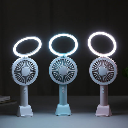 3 In 1 5V Mini USB Handheld Desktop Fan 3 Modes Phone Holder