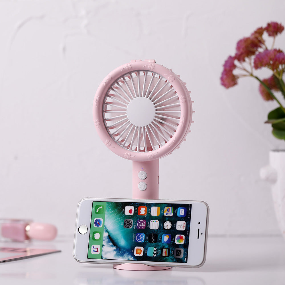 3 In 1 5V Mini USB Handheld Desktop Fan 3 Modes Phone Holder