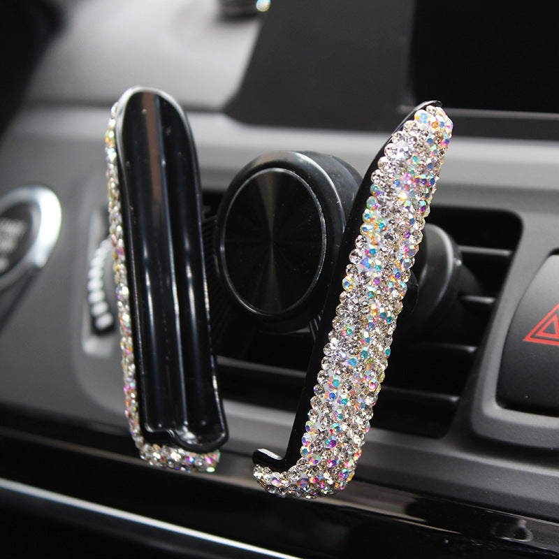 Mobile Phone Car Holder With Diamond-Encrusted Car Navigation