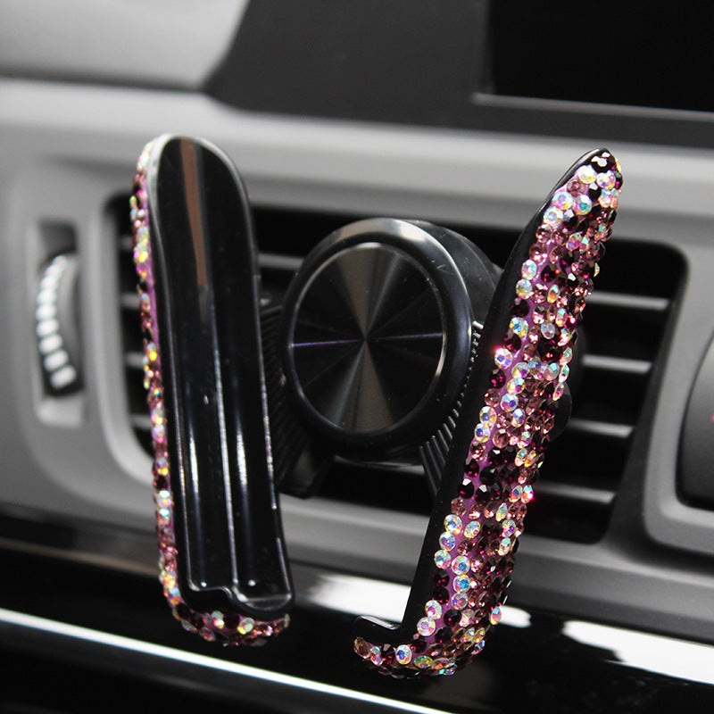 Mobile Phone Car Holder With Diamond-Encrusted Car Navigation