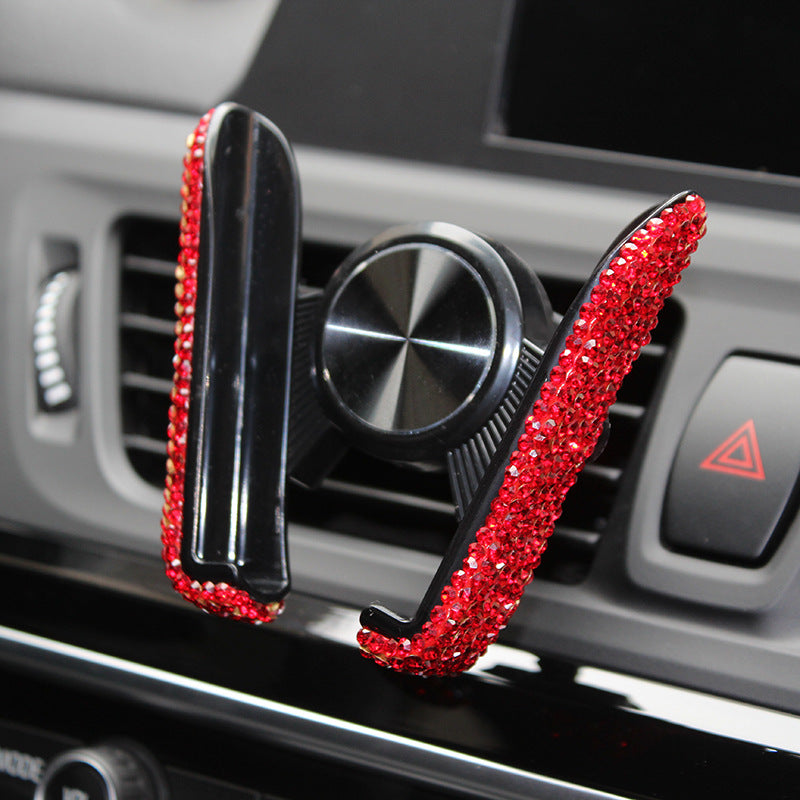 Mobile Phone Car Holder With Diamond-Encrusted Car Navigation