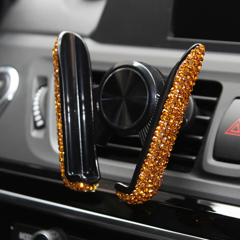 Mobile Phone Car Holder With Diamond-Encrusted Car Navigation