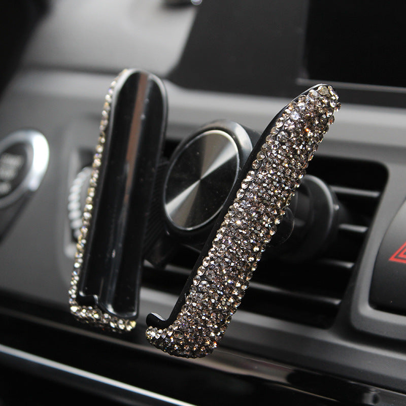 Mobile Phone Car Holder With Diamond-Encrusted Car Navigation