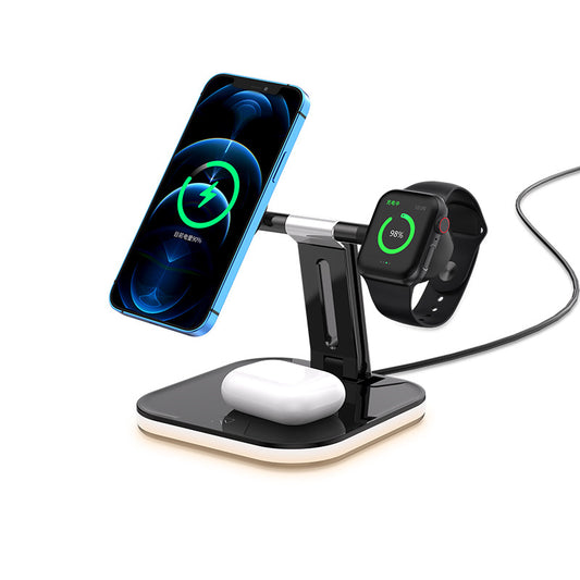 Magnetic Wireless Charger, Watch Headset Desktop Three-In-One Wireless Fast Charging Stand