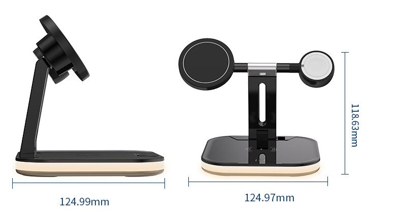 Magnetic Wireless Charger, Watch Headset Desktop Three-In-One Wireless Fast Charging Stand