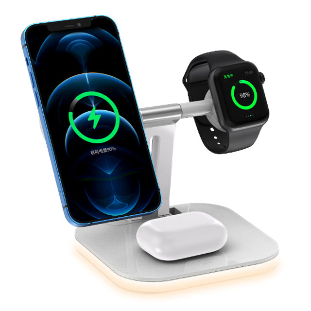 Magnetic Wireless Charger, Watch Headset Desktop Three-In-One Wireless Fast Charging Stand