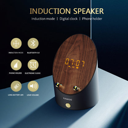 Wooden Speaker Smart Induction Speaker Phone Holder Portable Wireless