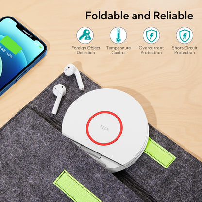 Compatible with Apple , Foldable Wireless Charger Fast Charging Stand