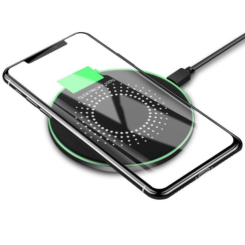 Mobile Phone Wireless Charger QI Fast Charging Glass Surface