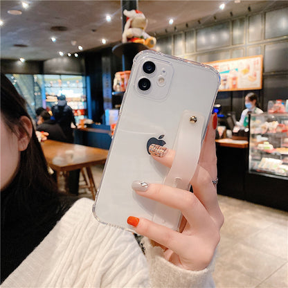 Candy Color Transparent Mobile Phone Case For Apple Stand Solid Color Soft Case