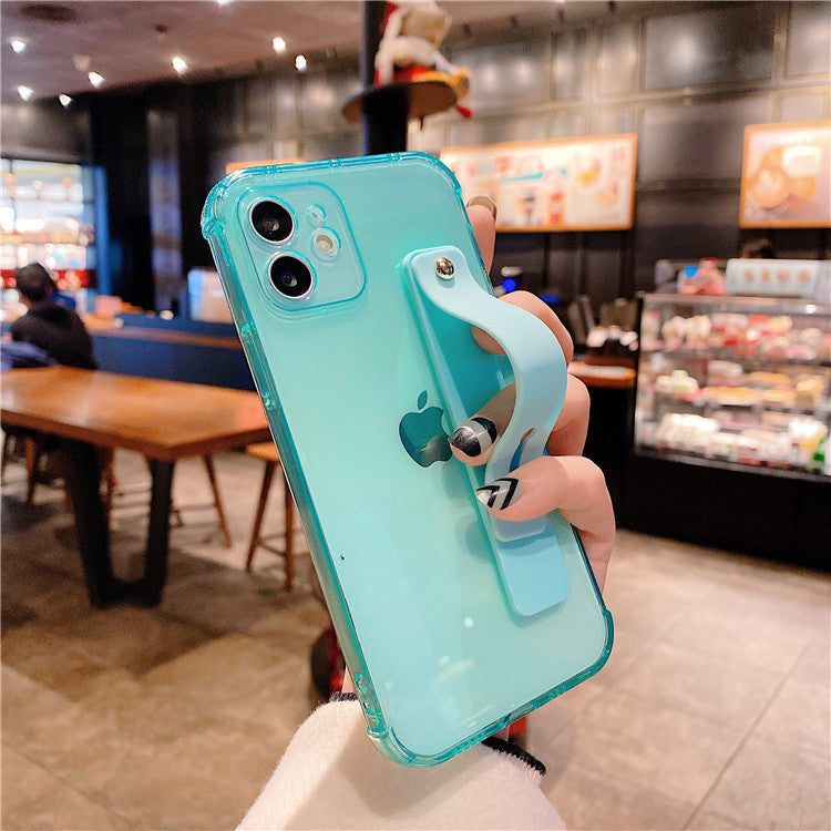 Candy Color Transparent Mobile Phone Case For Apple Stand Solid Color Soft Case