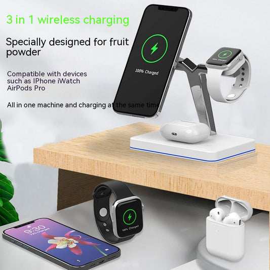 Three-in-one Wireless Charging Vertical Magnetic Bracket