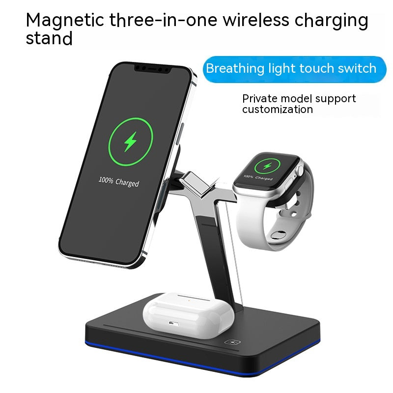 Three-in-one Wireless Charging Vertical Magnetic Bracket