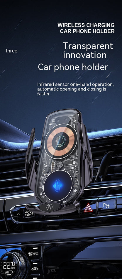 Transparent And Creative Line Design Car Wireless Charger Mobile Phone Holder