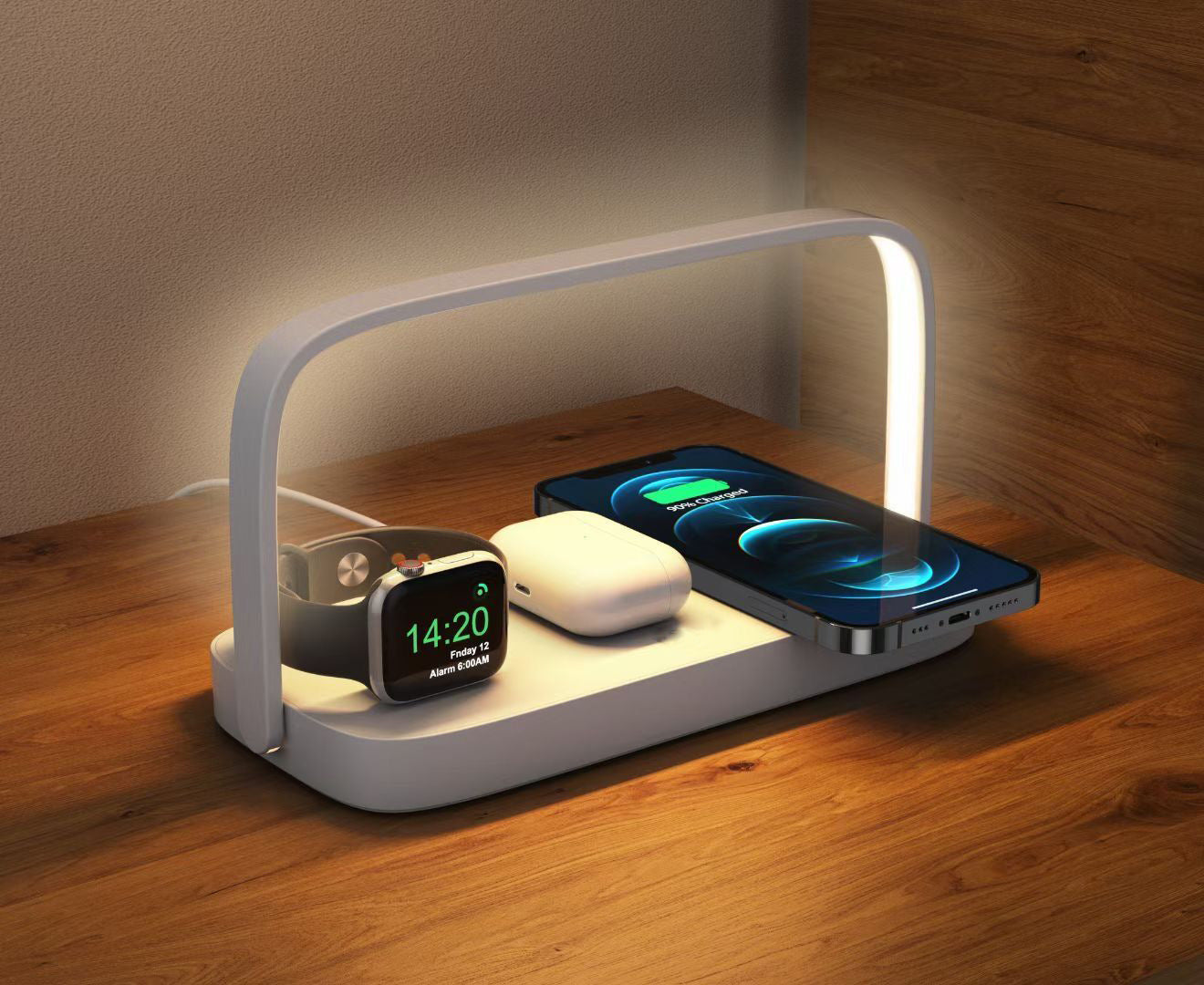 Three-in-one Mobile Phone Wireless Charger Small Night Lamp