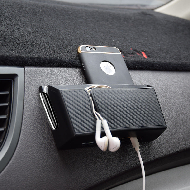 Removable Sticky Imitation Carbon Fiber Mobile Phone Storage Box
