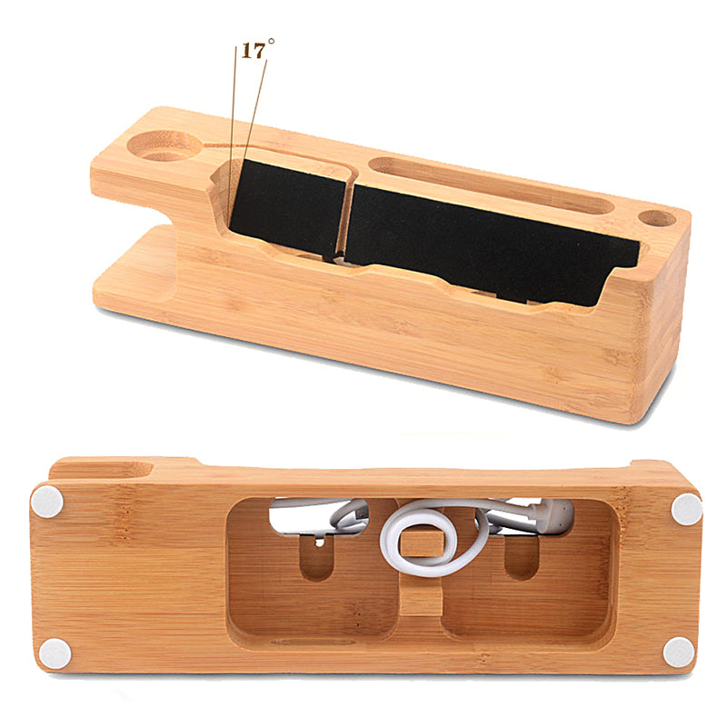 Wooden Charging Station Phone Holder