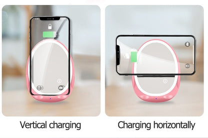 Portable vertical with fill light mirror wireless charger
