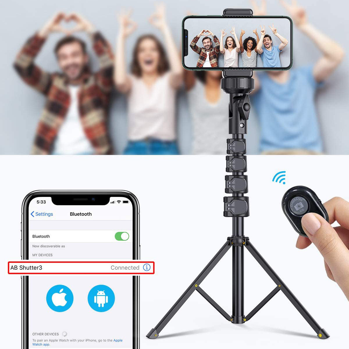 Compatible with Apple, Selfie stick tripod
