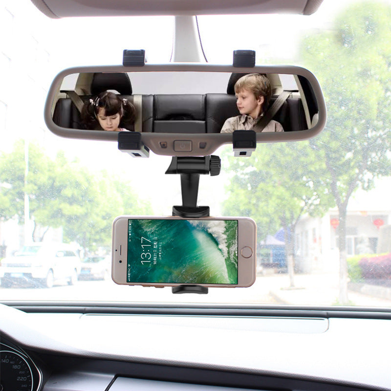 Car rearview mirror phone holder