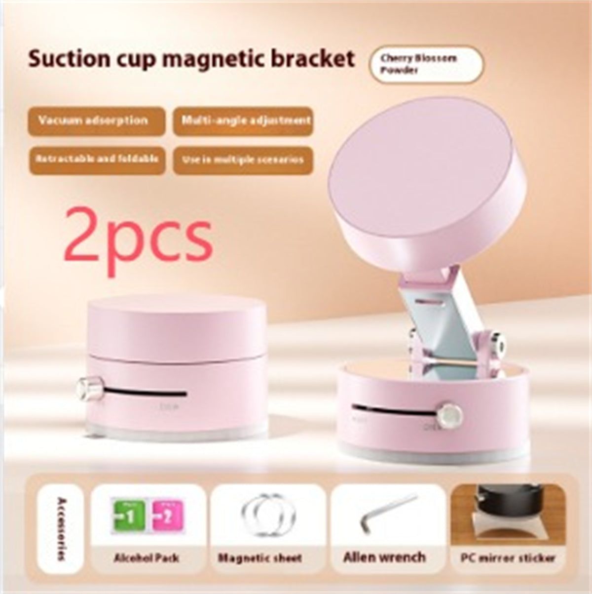 Foldable Magnetic Vacuum Car Phone Holder Foldable Suction Cup