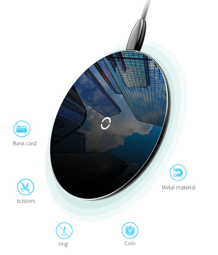 Minimal Wireless Charger Ultra-thin Portable Glass Transparent