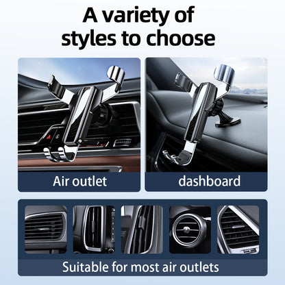 Gravity metal air outlet instrument panel mobile phone holder