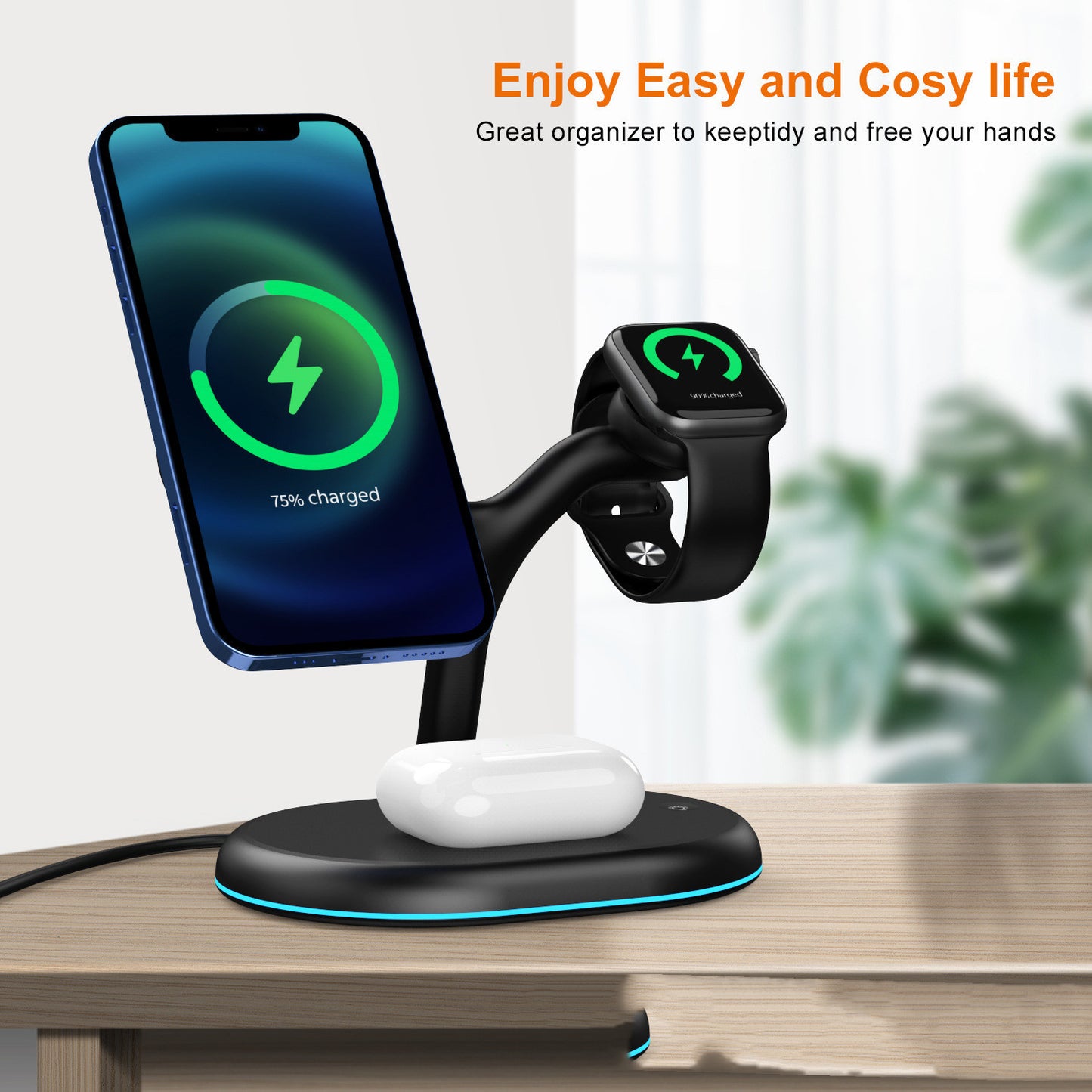 Three-in-one Magnetic Mobile Phone fast Charging Wireless Charger