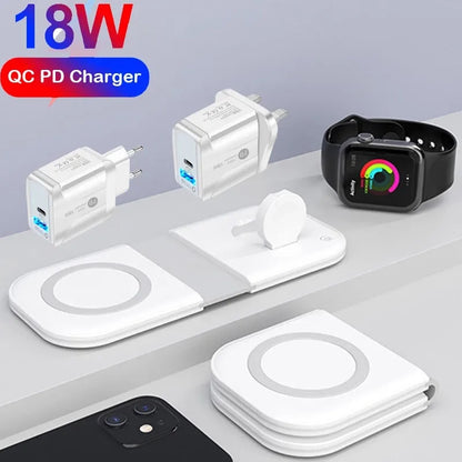 Three-in-one Wireless Charger Magsafe Dual Magnetic Suction