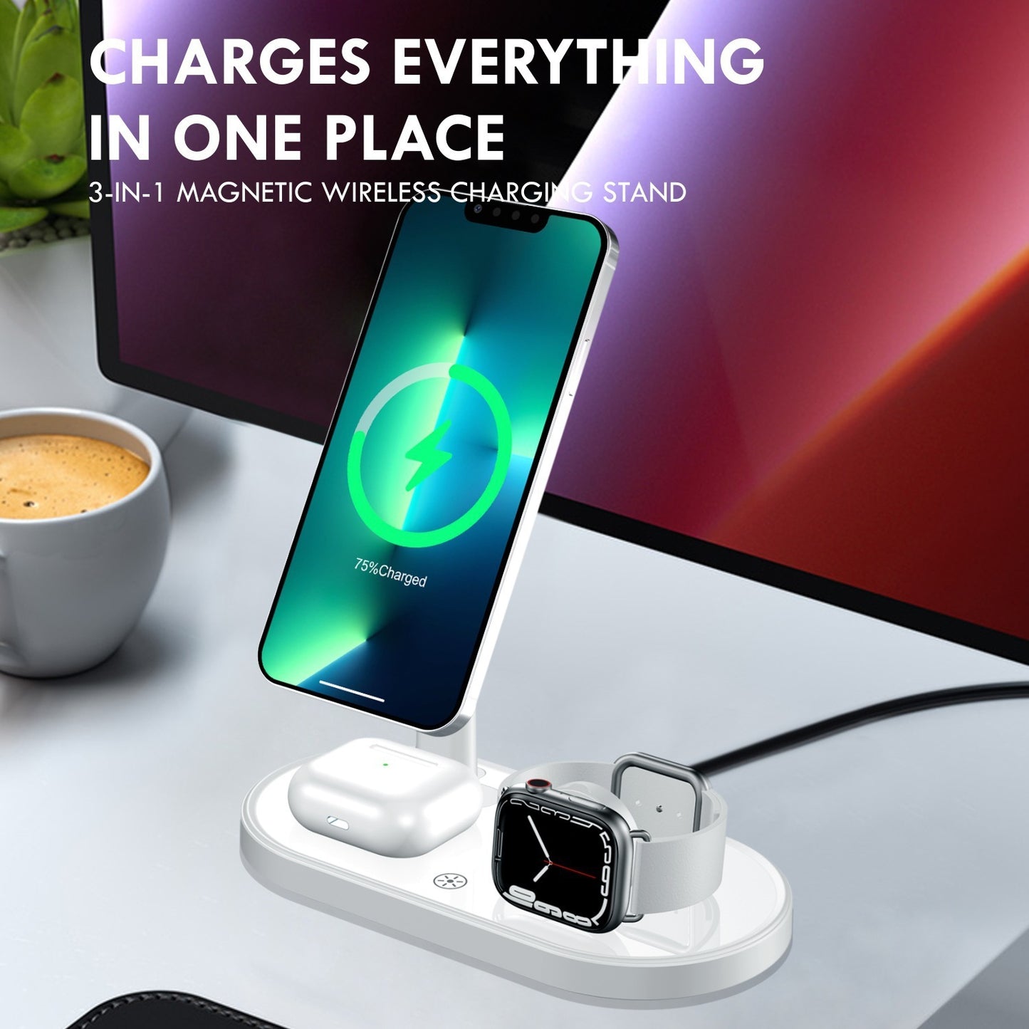 Multifunctional Phone Holder Three-in-one Wireless Charger