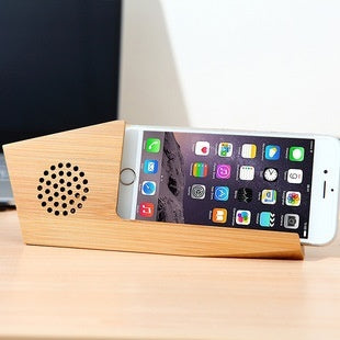 Mobile Phone Sound Amplifier Wooden Desktop Phone Holder Lazy