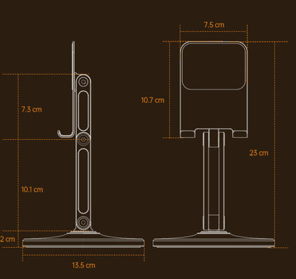 Wood Grain Base Aluminum Alloy Desktop Rotating Mobile Phone Stand