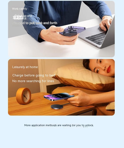 Wireless Charger Adsorbs Mobile Phone Magnetic Suction Weaving