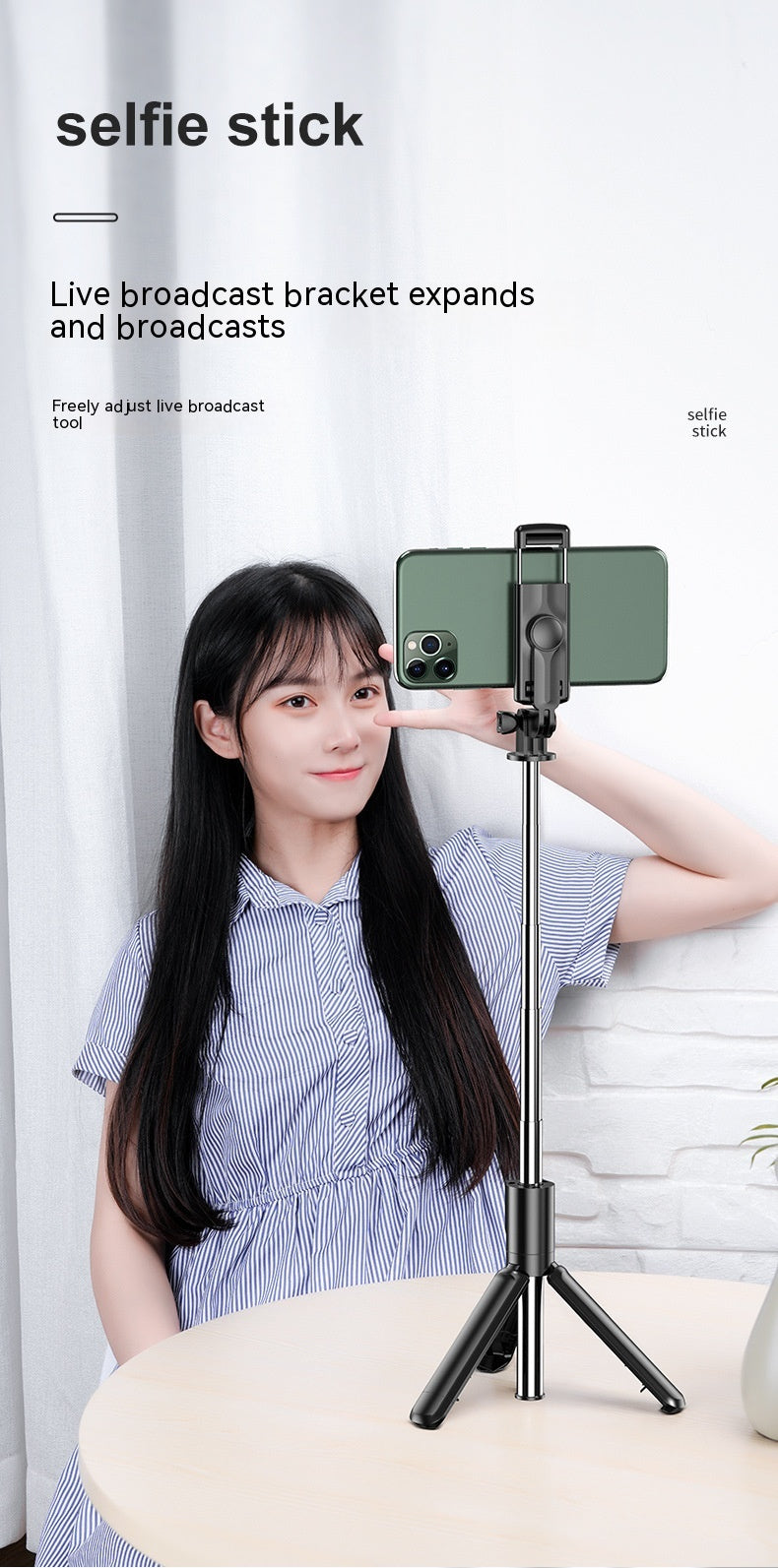 New Selfie Stick Wireless Bluetooth Camera Artifact Fill Light