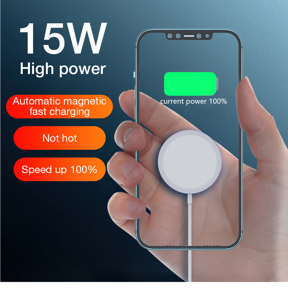 Compatible with Apple, Magnet Safe Fast 15w Wireless Charger