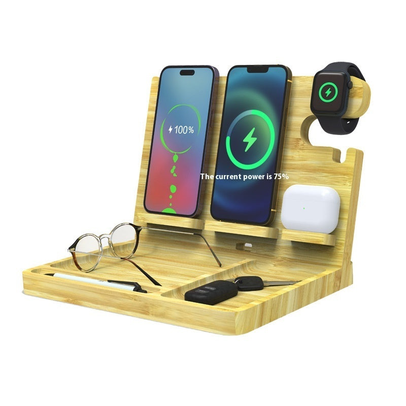 Multifunctional Bamboo Wireless Charger Bracket