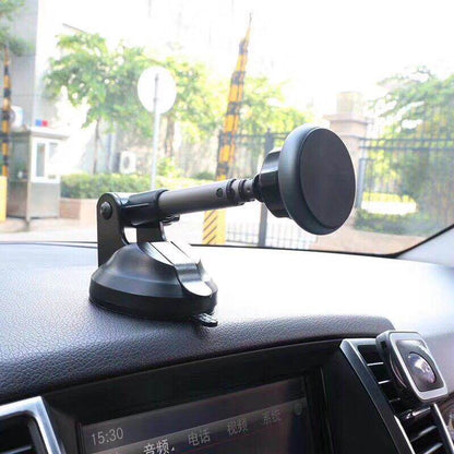 Creative 360 degree rotating suction cup telescopic magnet aluminum alloy car phone holder